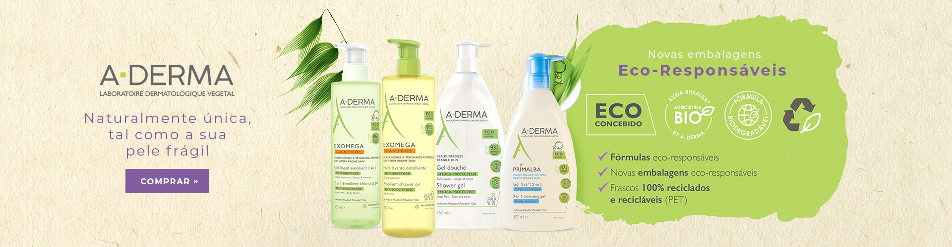 A-Derma | Novas embalagens Eco-responsáveis A-Derma | Novas embalagens Eco-responsáveis