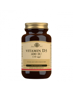 Solgar Vitamina D3 10μg 400 UI Óleo Fígado de Peixe Cápsulas 100un.