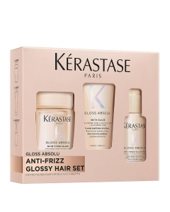 Kérastase Gloss Absolu Coffret Anti-Frizz Shampoo 80ml + Condicionador 45ml + Spray 75ml
