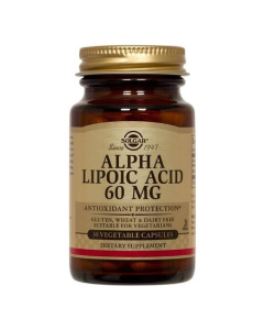 Solgar Ácido Alfa-Lipóico 60mg suplemento em cápsulas vegetais 30un.