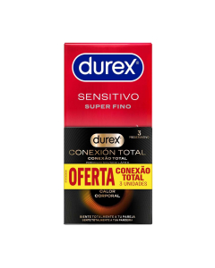 Durex Preservativos Pack Super Fino + Conexão Total 12+3un.