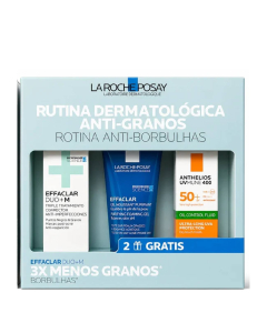 La Roche-Posay Effaclar Pack Cuidado Anti-Imperfeições Duo+M 40ml + Gel Purificante 50ml + Anthelios UVMune 400 Oil Control 15ml