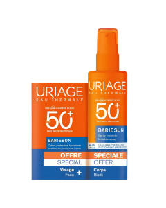 Uriage Bariésun Creme Solar Facial Hidratante SPF50+ 50ml + Spray Solar Corporal Invisível SPF50+ 200ml