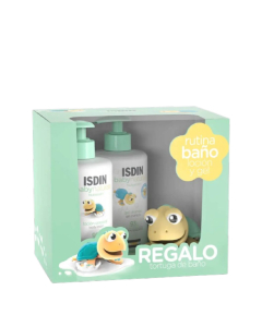 ISDIN Baby Naturals Pack de Banho Higiene e Hidratação Gel Shampoo 400ml + Loção Corporal 400ml + Tartaruga 1un