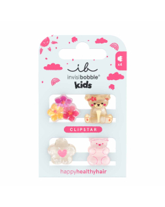 Invisibobble Kids Clipstar Bearly Bloomed Ganchos de Cabelo 4un.