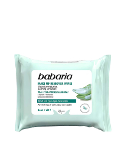 Babaria Aloe Vera Toalhitas Desmaquilhantes Hidratantes 25un.
