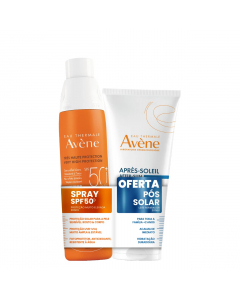 Avène Solar Pack Spray SPF50+ Oferta Leite Pós Solar