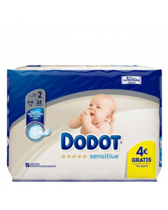 Dodot Sensitive Recém-Nascido T2 Fraldas 4-8kg 34unid.