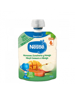 Nestle Naturnes Pacotinho Fruta Maçã-Cenoura-Manga 6M+ 90gr