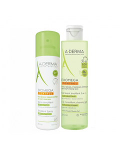 A-Derma Exomega Control Kit Anti-Prurido Spray + Gel de Limpeza