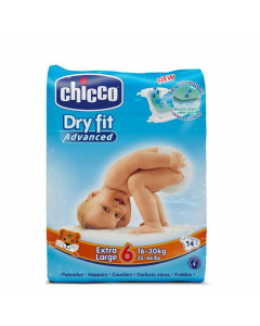 Chicco DryFit Extra Large Tamanho 6 Fraldas 16-30kg 14un.