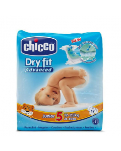Chicco DryFit Junior Tamanho 5 Fraldas 12-25kg 17un.