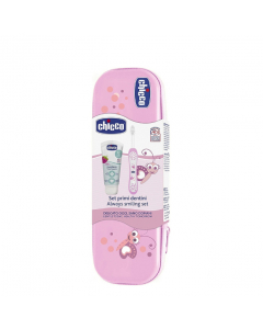Chicco Kit Higiene Oral Rosa 12M+