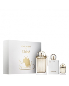 Chloé Love Story Eau de Parfum de Chloé Coffret Perfume Feminino oferta Loção + Spray Mini 75+100+5ml