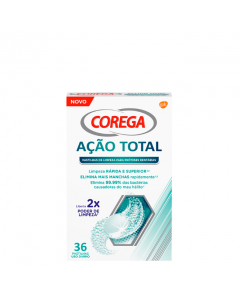 Corega Ação Total Pastilhas Limpeza Diária 36un.