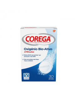 Corega Oxigénio Bio-Ativo Pastilhas Limpeza 30un.