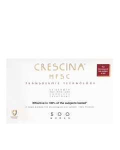 Crescina HFSC Transdermic 500 Mulher Ampolas Tratamento Completo Queda de Cabelo 10+10unid.