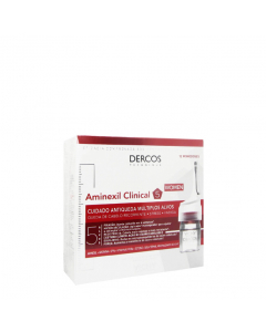 Dercos Aminexil Clinical 5 Ampolas Tratamento Antiqueda Mulher 12un.