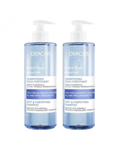 Dercos Mineral Suave Duo Shampoo Fortificante 2x400ml