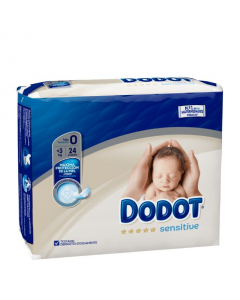 Dodot Sensitive Recém-Nascido T0 Fraldas < 3kg 24un.