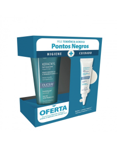 Ducray Keracnyl Coffret Pontos Negros Gel Limpeza + Creme