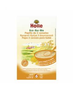 Holle Bio Papa 3 Cereais 6M 250gr