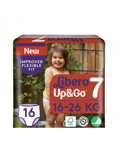 Libero Up & Go Tamanho 7 Fraldas 16-26Kg 16un.