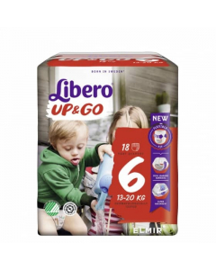 Libero Up & Go Tamanho 6 Fraldas 13-20Kg 18unid.