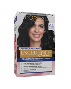 L'Oréal Excellence Crème Castanhos Profundos Coloração Permanente Cor 200