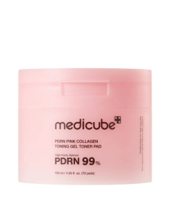 Medicube PDRN Pink Collagen Gel Toner Pad Discos Gel Refirmantes e Iluminadores 70un.