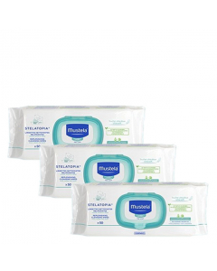 Mustela Stelatopia Trio Toalhitas Relipidantes Ultra-Suaves 3x50un.