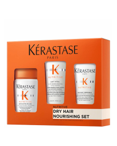 Kérastase Nutritive Coffret Cabelos Secos Shampoo 80ml + Condicionador 75ml + Leite 50ml