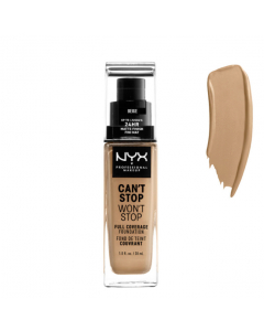 NYX Can't Stop Won't Stop Full Coverage Foundation Base Cor Beige 30ml