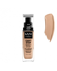 NYX Can't Stop Won't Stop Full Coverage Foundation Base Cor Natural 30ml
