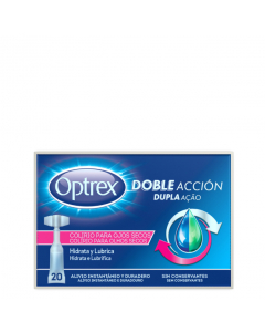 Optrex Colírio Dupla Ação Olhos Secos Monodoses 20un.