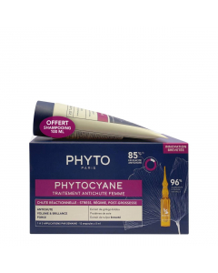 Phyto Phytocyane Mulher Pack Ampolas Queda Reacional + Shampoo