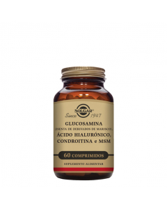 Solgar Glucosamina, Ácido Hialurónico, Condroitina e MSM Comprimidos 60un.