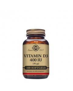Solgar Vitamina D3 10μg 400 UI Óleo Fígado de Peixe Cápsulas 100un.