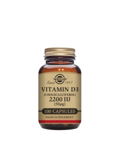 Solgar Vitamina D3 2200UI 55mcg Cápsulas Vegetais 100un.