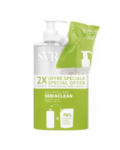 SVR Sebiaclear Pack Água Micelar Purificante 400ml + Recarga 400ml