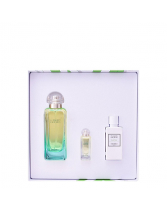 Un Jardin Sur le Nil Eau de Toilette de Hermès Coffret Perfume Feminino oferta Loção + Spray Mini 100+40+7.5ml