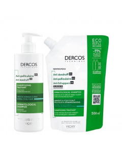 Dercos Pack Shampoo Anticaspa Oleosa 390ml + 500ml