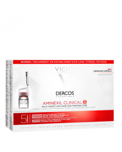 Vichy Dercos Aminexil Clinical 5 Ampolas Tratamento Antiqueda Mulher 42un.