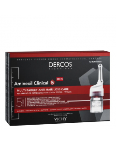 Vichy Dercos Aminexil Clinical 5 Ampolas Tratamento Antiqueda Homem 42un.