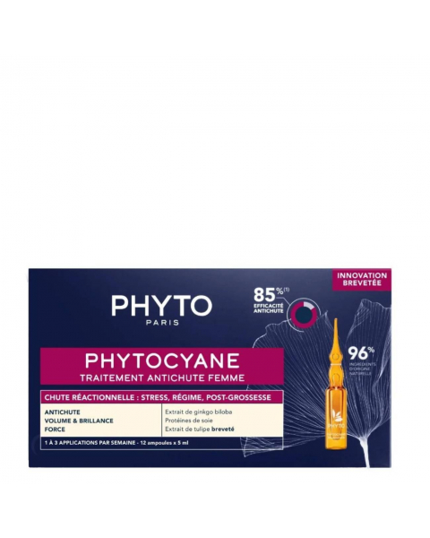 Phyto Phytocyane Mulher Ampolas Queda de Cabelo Reacional 12un.